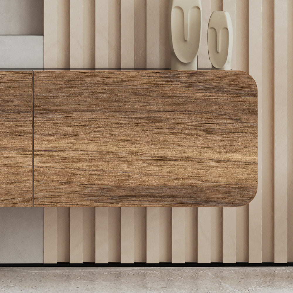 Modern TV Stand - Versatile Wall Mounted Entertainment Center for TVs Up to 80 Inch - Available in Multiple Finishes