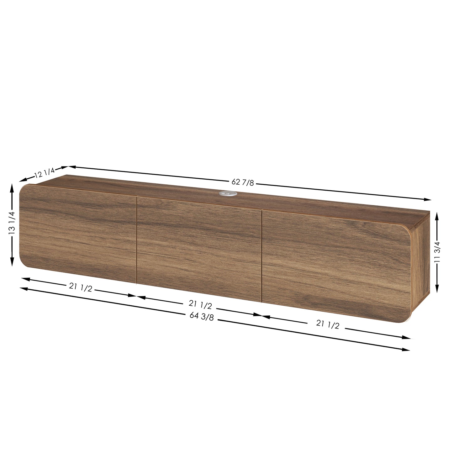 Modern TV Stand - Versatile Wall Mounted Entertainment Center for TVs Up to 80 Inch - Available in Multiple Finishes