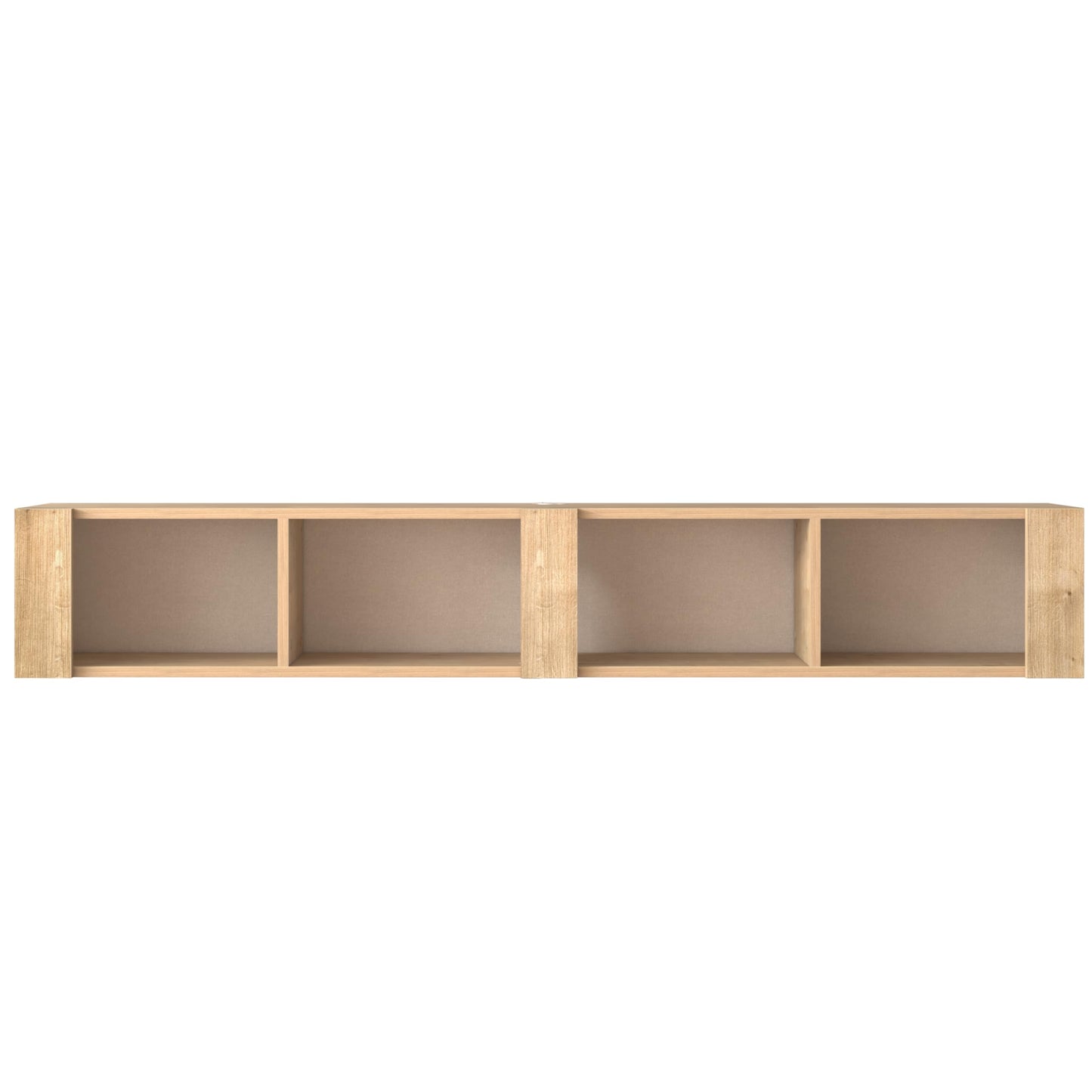 Floating TV Stand for 75 Inch TVs – Wall Mounted Entertainment Center with Open Storage Shelves – Modern Floating TV Console for Living Room & Bedroom – Oak and Walnut Finish (Oak)