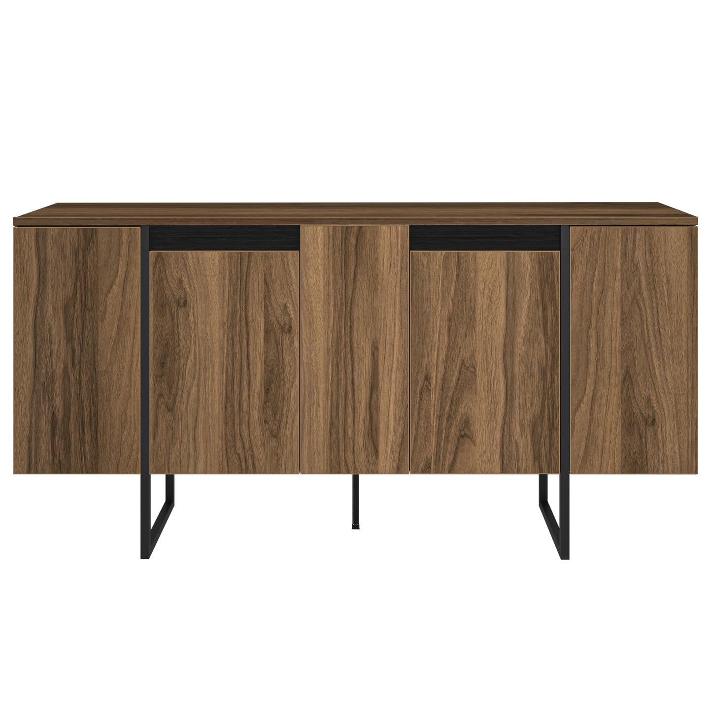 Modern TV Stand and Media Console, Entertainment Center, Adjustable Shelves, Solid Eng Wood, Metal Legs, Large Storage, TV Stand for 75 inch TV, TV Stand 65 inch (63 x 32 Inches)