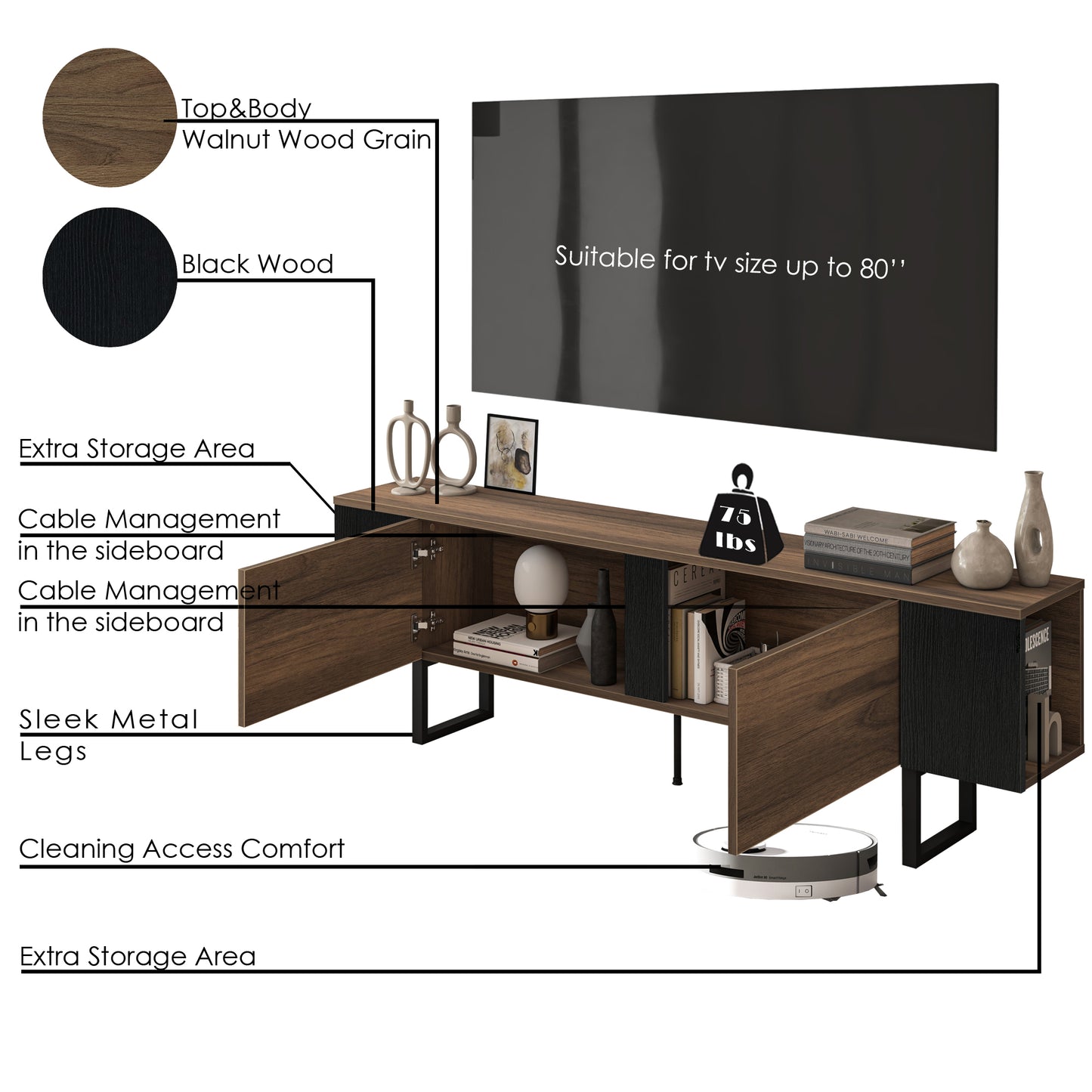 Ayreonna TV Stand for TVs up to 78"