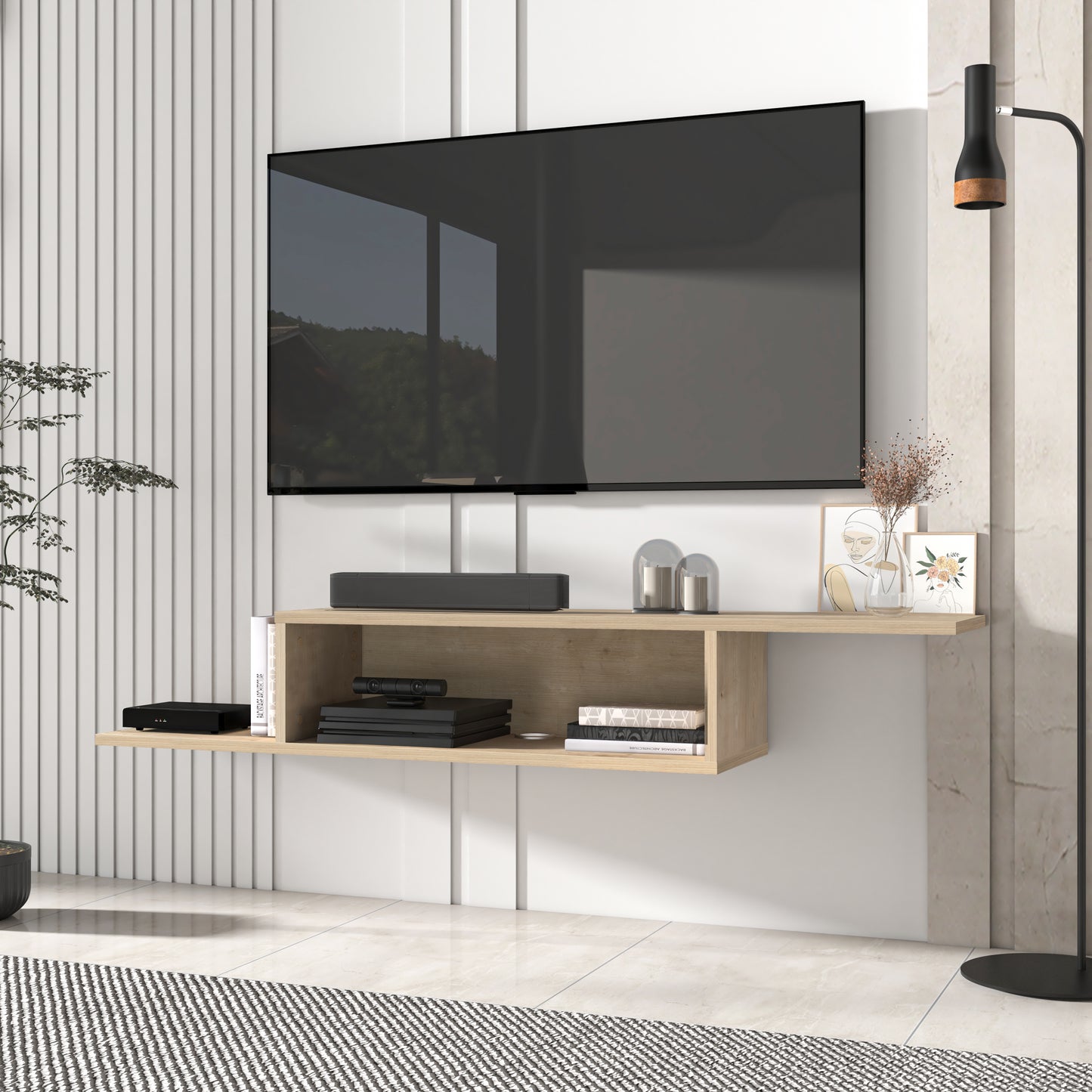 Gaia Floating TV Shelf Wall Mounted Media Console 145cm Entertainment Unit