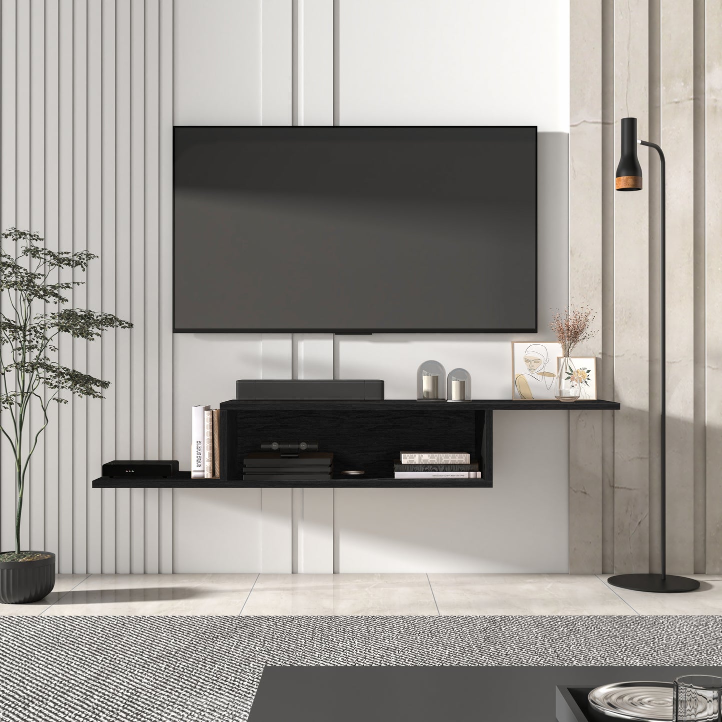 Gaia Floating TV Shelf Wall Mounted Media Console 145cm Entertainment Unit