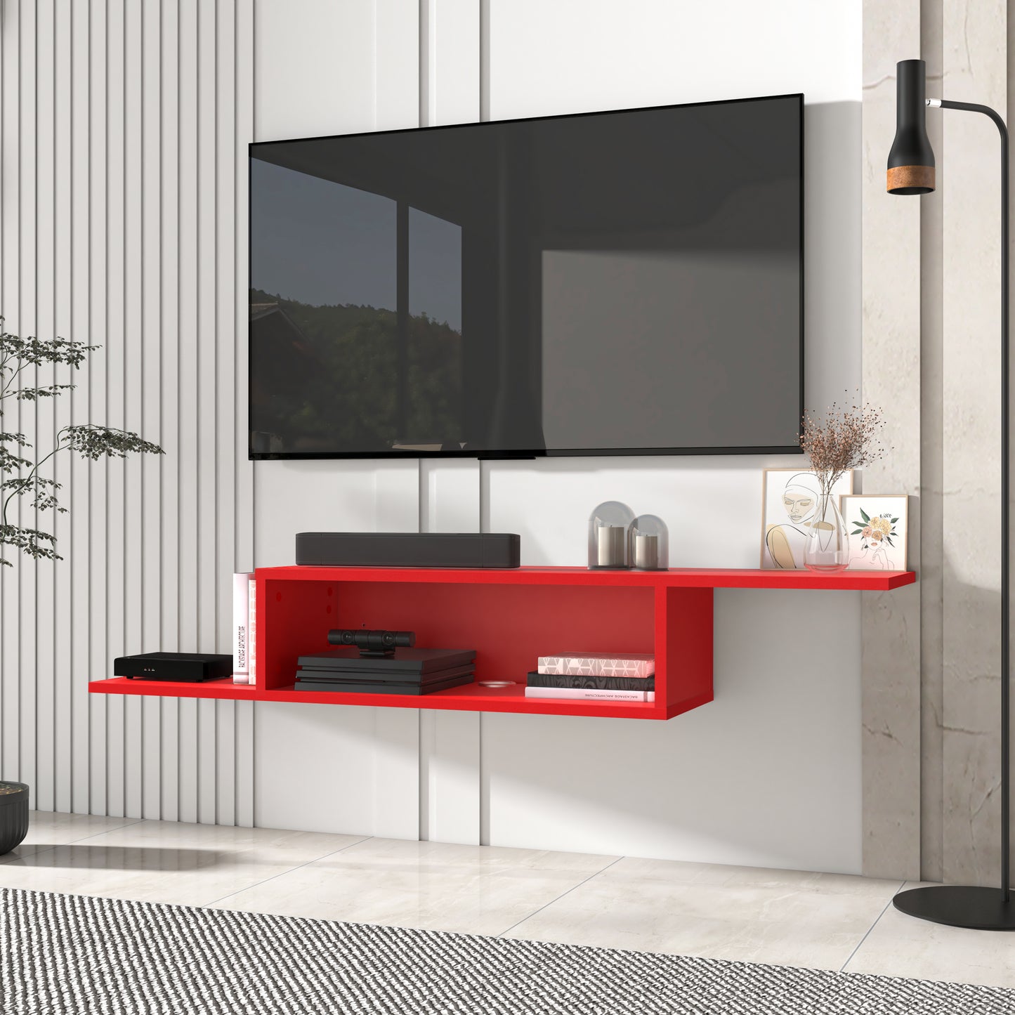 Gaia Floating TV Shelf Wall Mounted Media Console 145cm Entertainment Unit