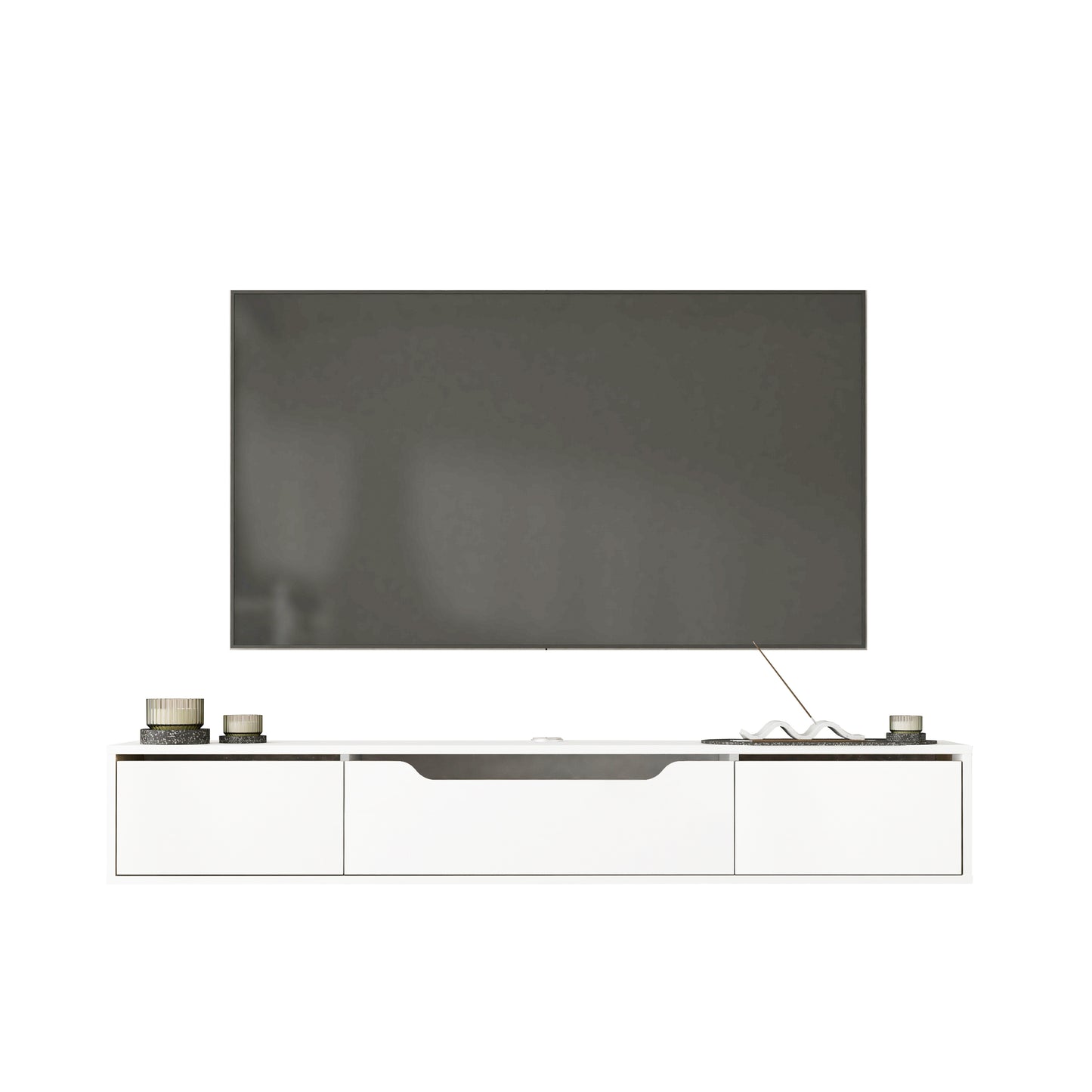 Luna Floating TV Unit 180cm | Wall Mounted Media Cabinet with Storage | Modern TV Stand