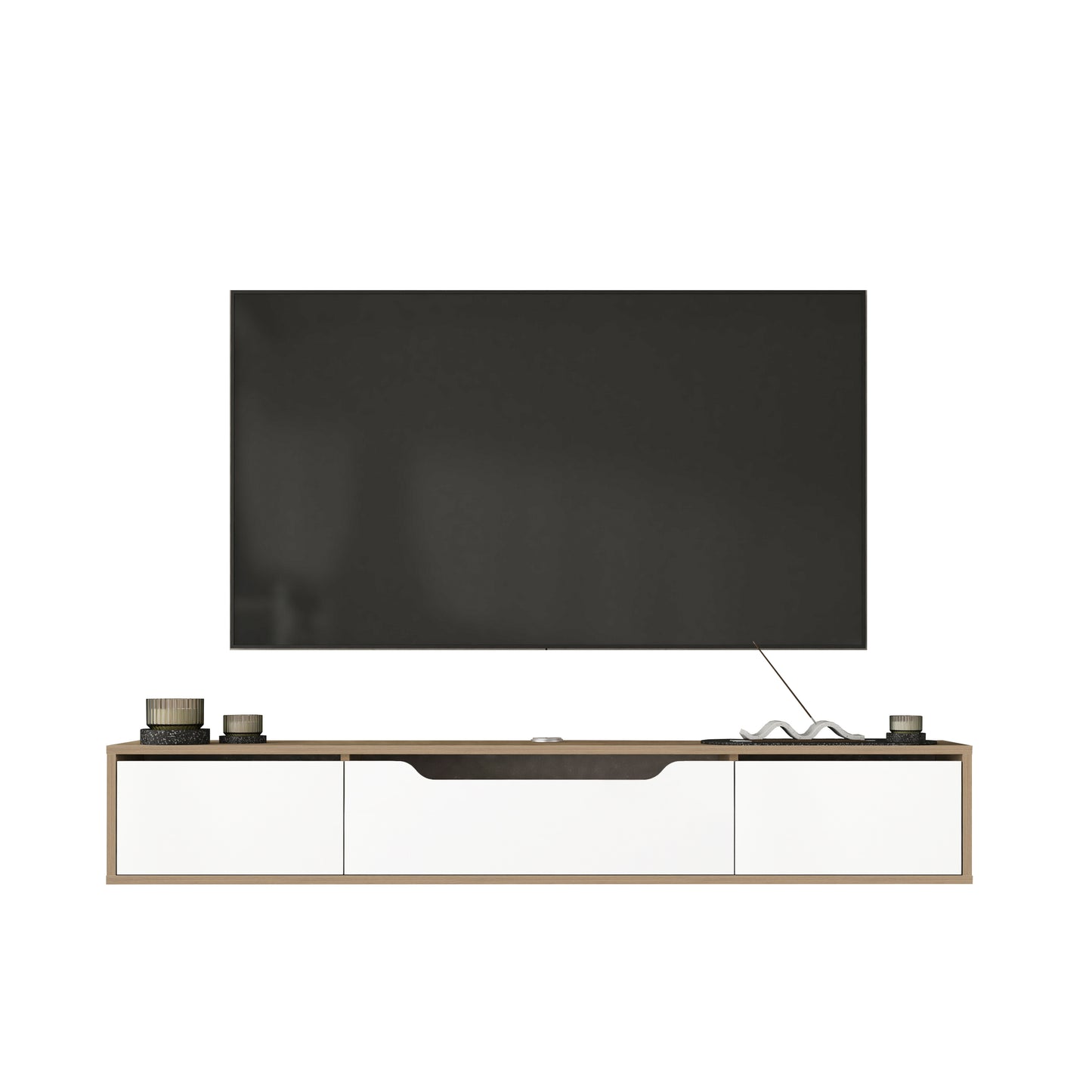 Luna Floating TV Unit 180cm | Wall Mounted Media Cabinet with Storage | Modern TV Stand