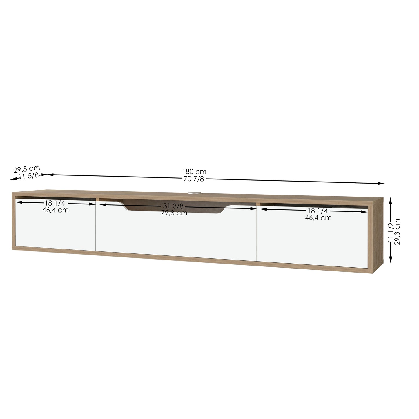 Luna Floating TV Unit 180cm | Wall Mounted Media Cabinet with Storage | Modern TV Stand