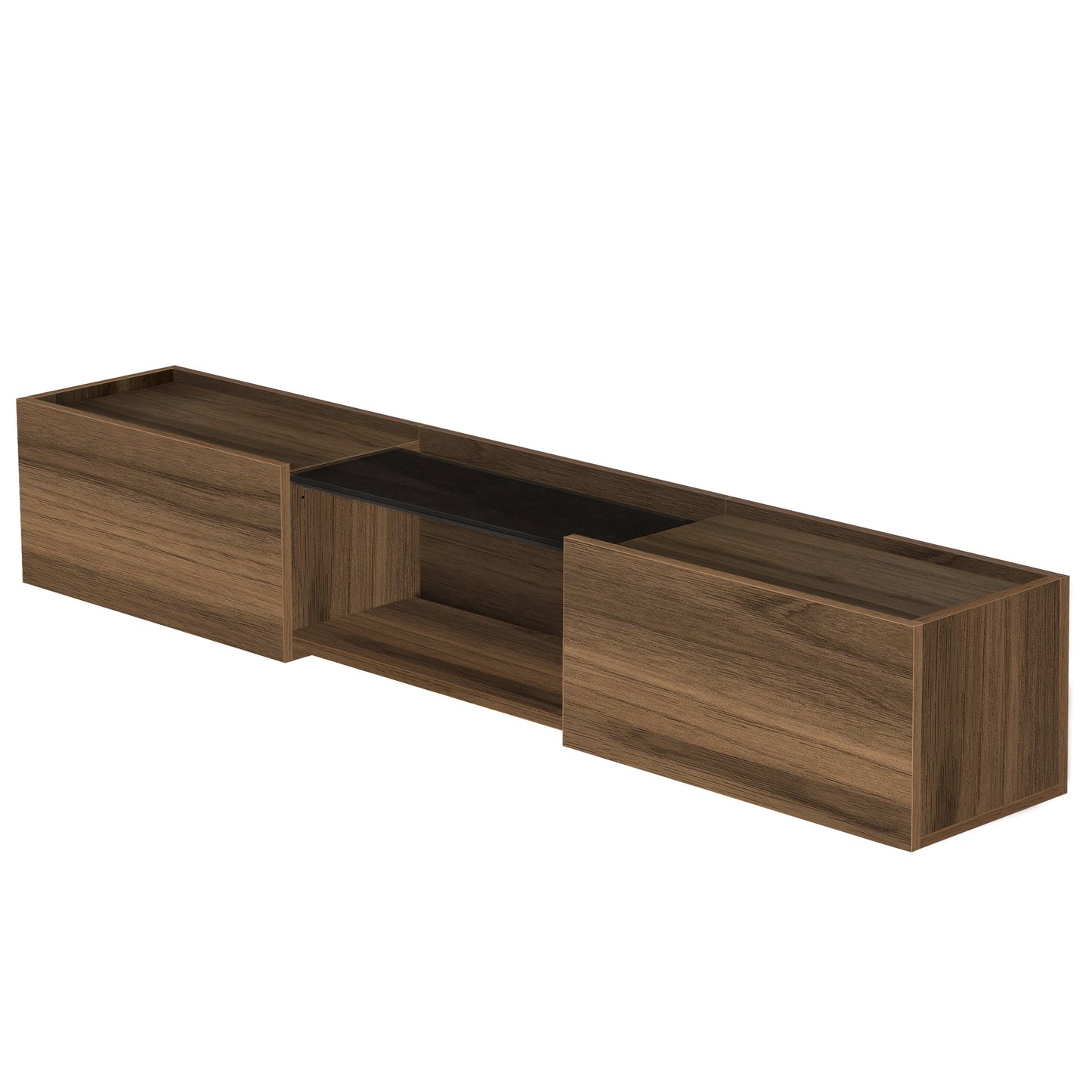 Casilla Floating TV Stand for TVs Up to 80" – Wall Mounted Media Console with Cabinet and Glass Shelf