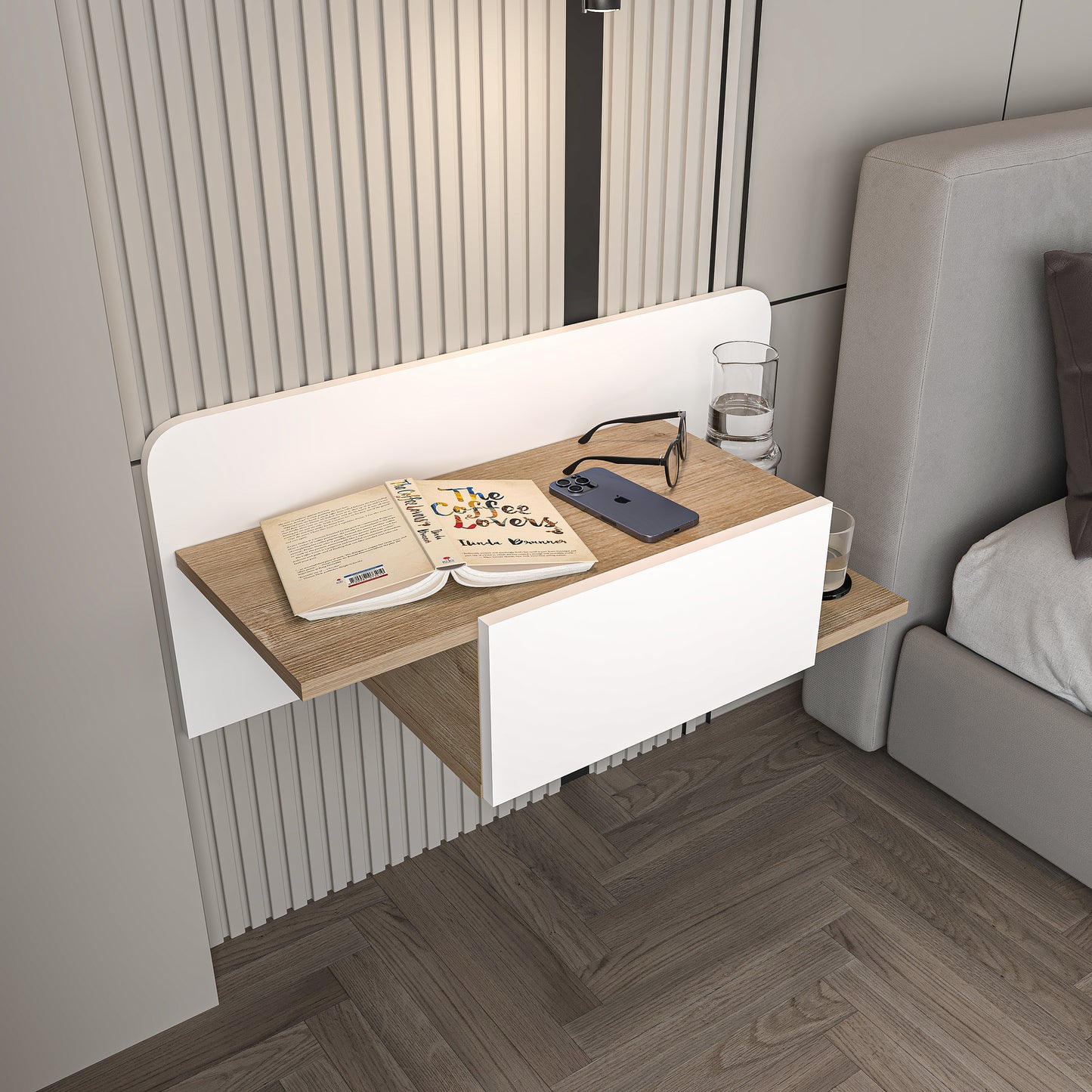 Wall-Mounted Nightstand – Single Door, Minimal & Versatile